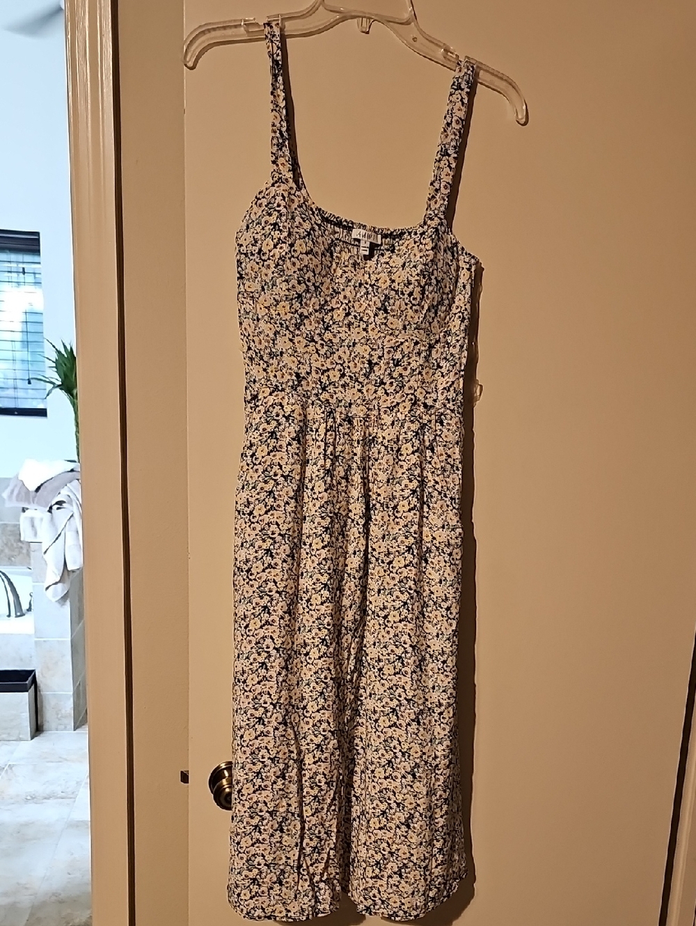 AUW Yellow and Black Floral Blouse